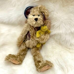 Bearington Collection vintage angel bear with frog plush animal